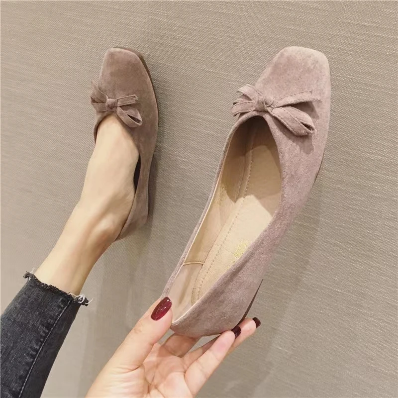 

Women Flats Black Flat Shoes Dressy Comfort Summer Spring Casual Shoe Female Walking Shoes Square Toe Size 31-46 Bowknot Loafers