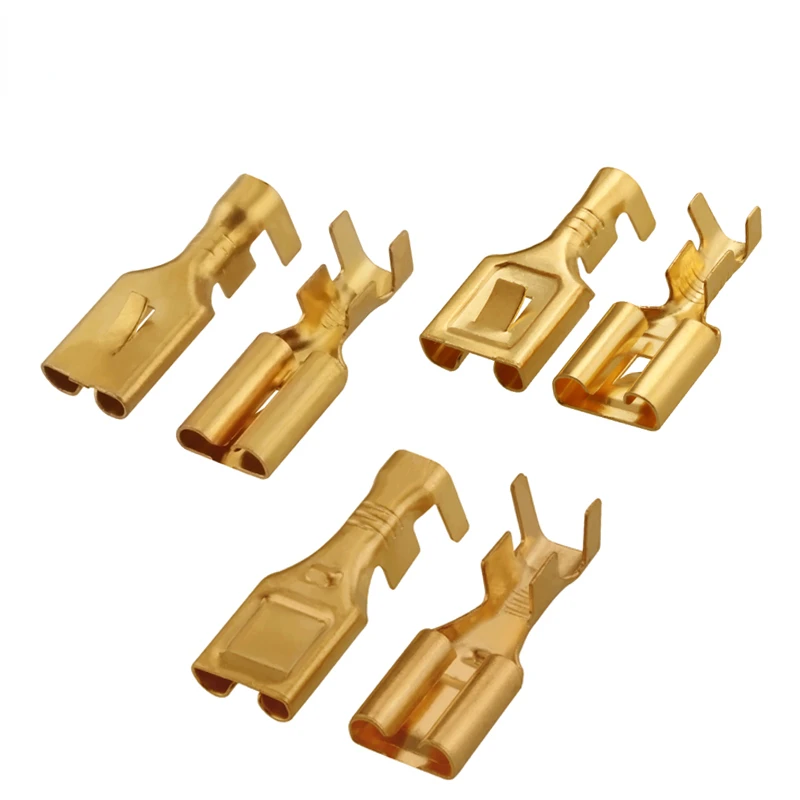 

Brass Gilded 7.8mm Crimp Terminal Cold Press Plug In Cold Crimping Connector DJ625-7.8X0.8C DJ623-E7.8X0.8 For Car