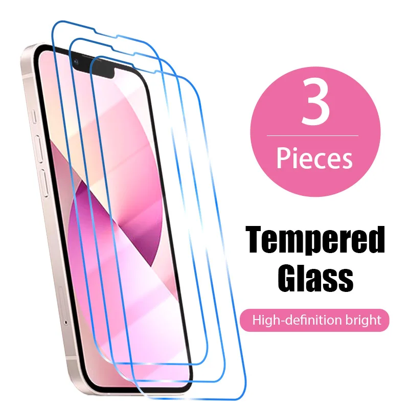 Защитное стекло для iPhone 13 12 11 Pro Max 3 шт. Защита экрана Mini XS SE 2020 8 7 6 6S Plus X XR 5