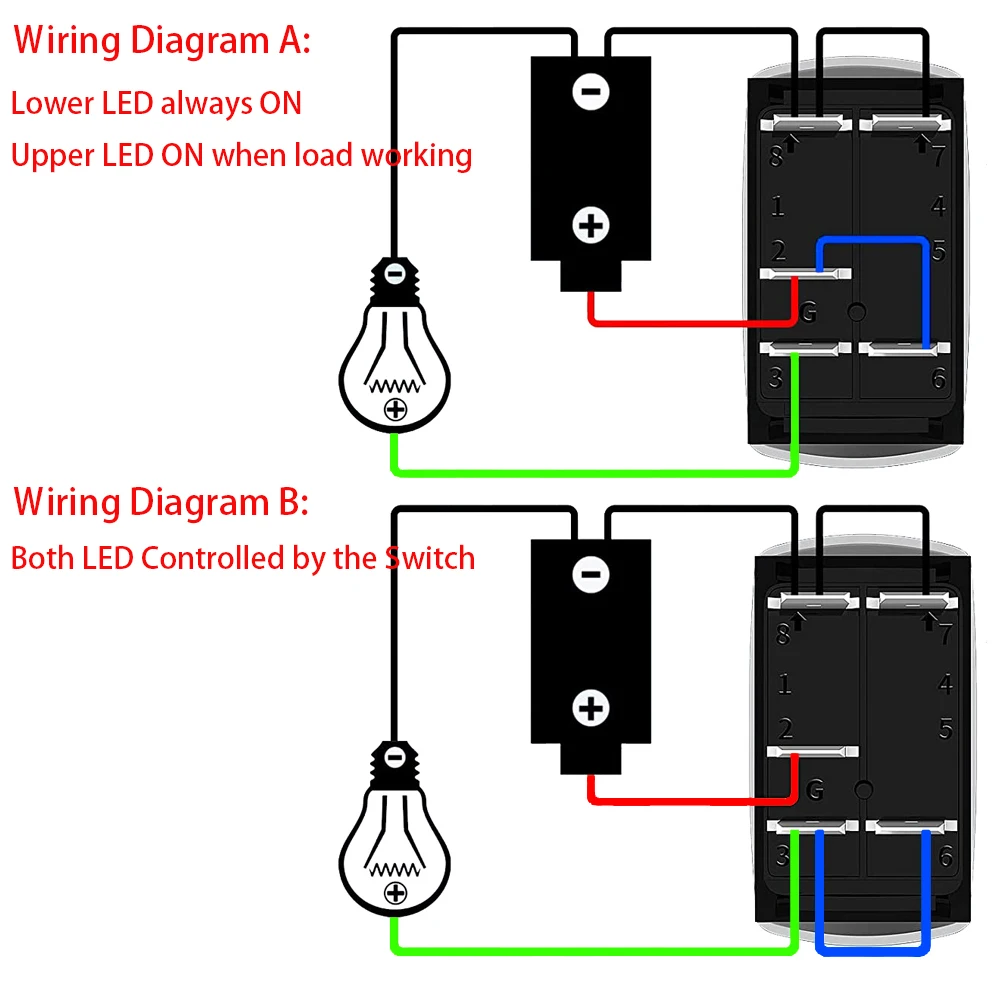Водонепроницаемые 5-контактные Автомобильные светодиодные фары SPST ON/OFF 10A/24V 20A/12V