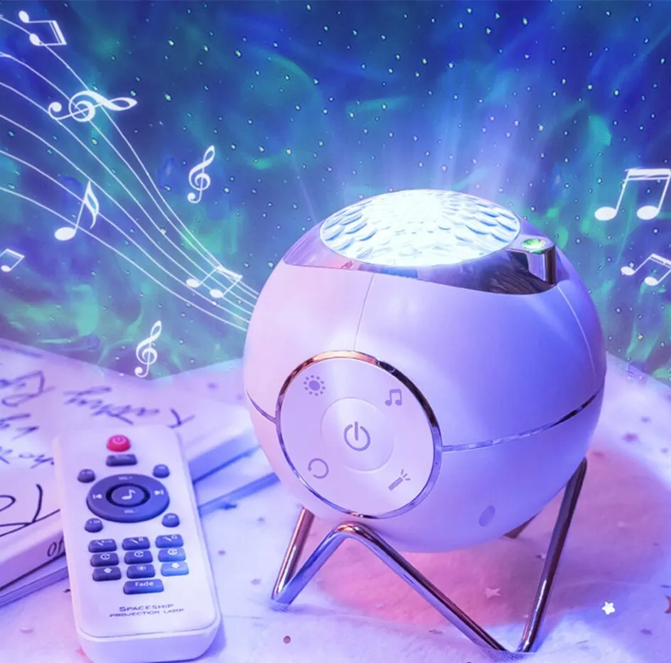 

Projection Night Lights Atmosphere Lamp Rotate Starry Star Light Star Projection Lamp Wireless Connections Remote Control Music