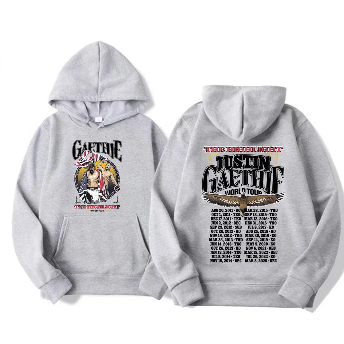 Фото Толстовка The Highlight Justin Gaethje World Tour, мужская одежда, модные толстовки с длинными рукавами, осенне-зимние пуловеры-бодивармэры №4