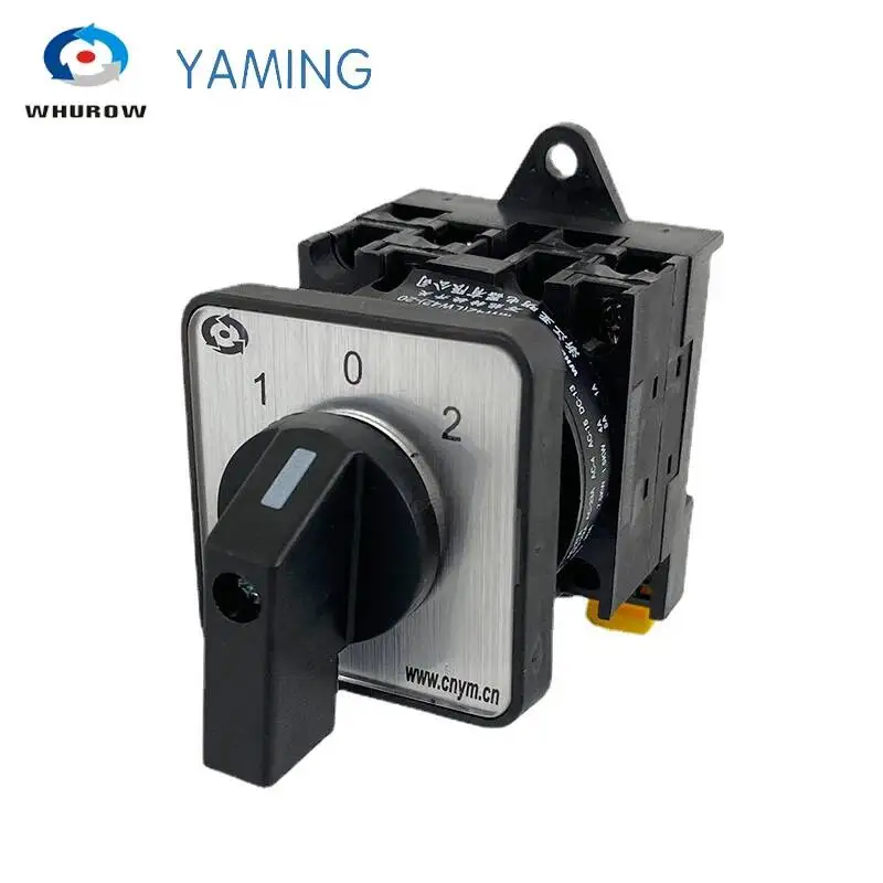 

Поворотный кулачковый переключатель для монтажа на DIN-рейку, 3-позиционный, 2-полюсный, 690 В, 20 А, переключатель цепи управления, двойная мощность, YMW42-20 2