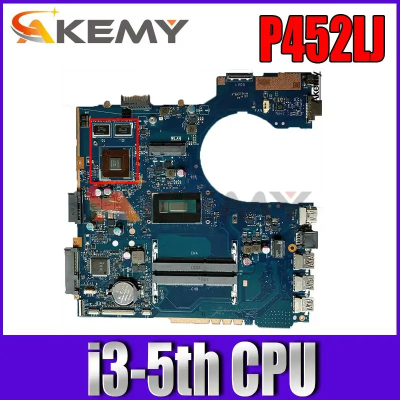

P452LJ i3-5th cpu GTX920M/2GB mainboard REV2.1 For Asus P452L P452LJ P452 DDR3 Laptop motherboard 100% PORT Tested free shipping