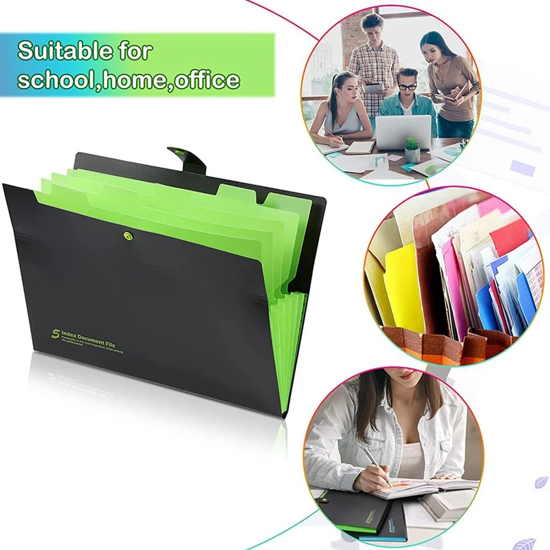 8 Pieces Expanding File Folders Accordion Organizer A4 Paper Folder Travel for Student School |