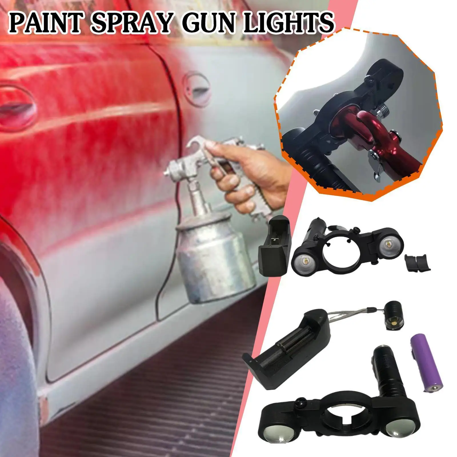 

Car Spray Fill Light Universal 3 Modes Adjustable Paint Accessory Spotlight Car Work Spray Light Airbrush L9L1