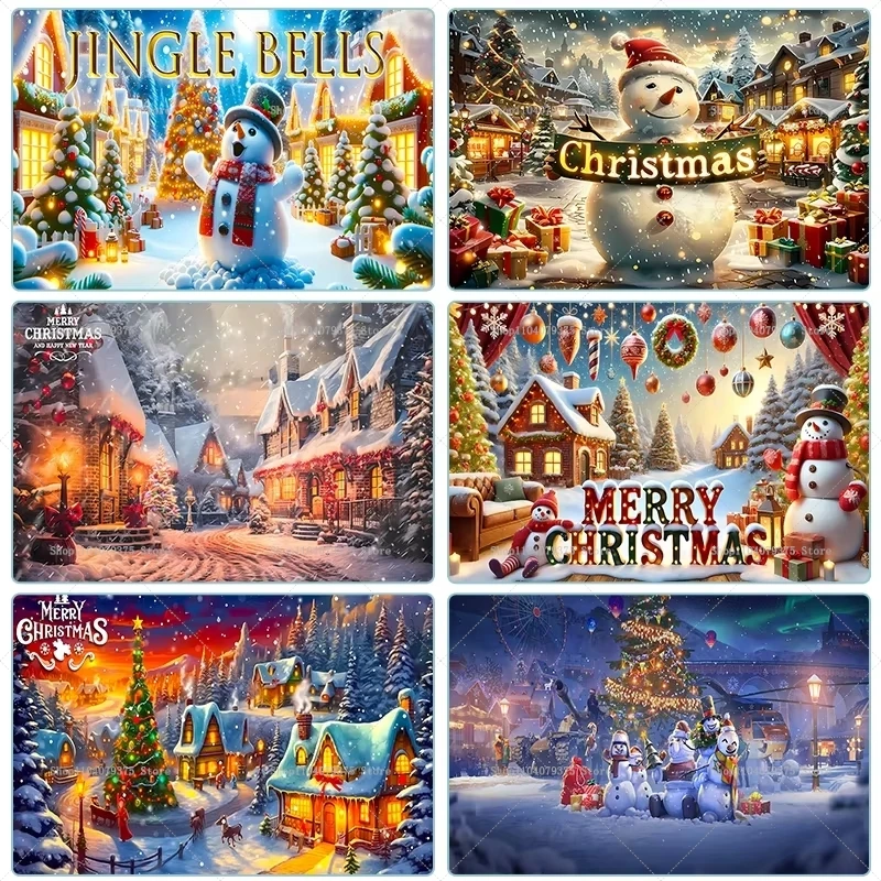 Рождественский Снеговик Фон Для Фотосъемки Украшение На Тему Дерева Баннер