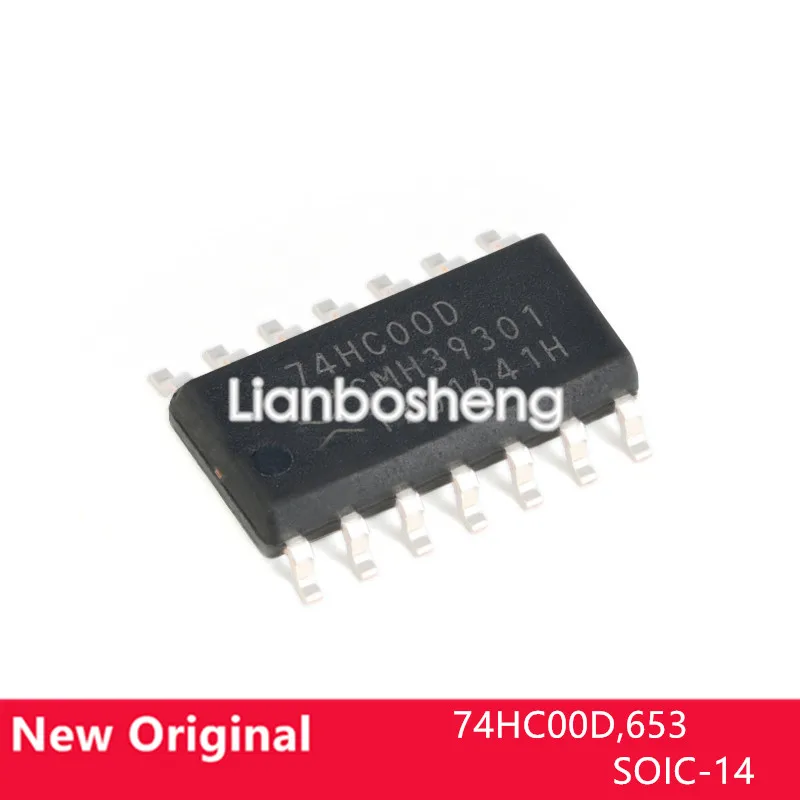 

10 шт., новый оригинальный 74HC00D,653 Φ Quad, 2 входа и без ворот