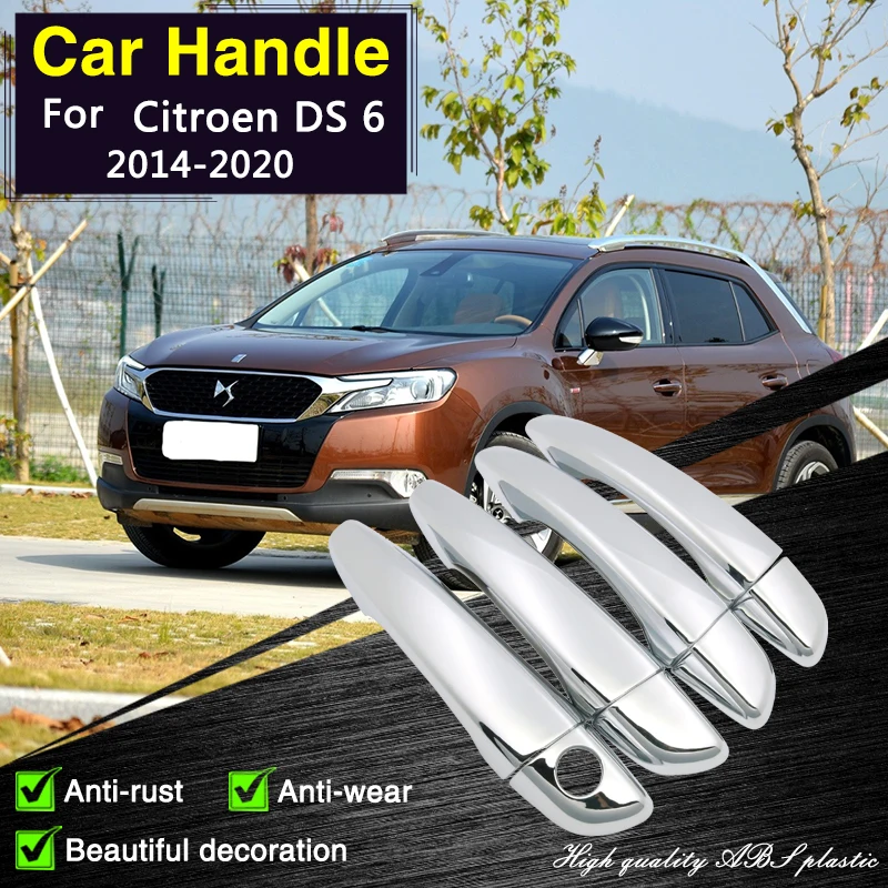 

for Citroen DS 6 WR 2014 2015 2016 2017 2018 2019 2020 Chrome Door Handle Cover Car Accessories Stickers Cap Rustproof Catch Set