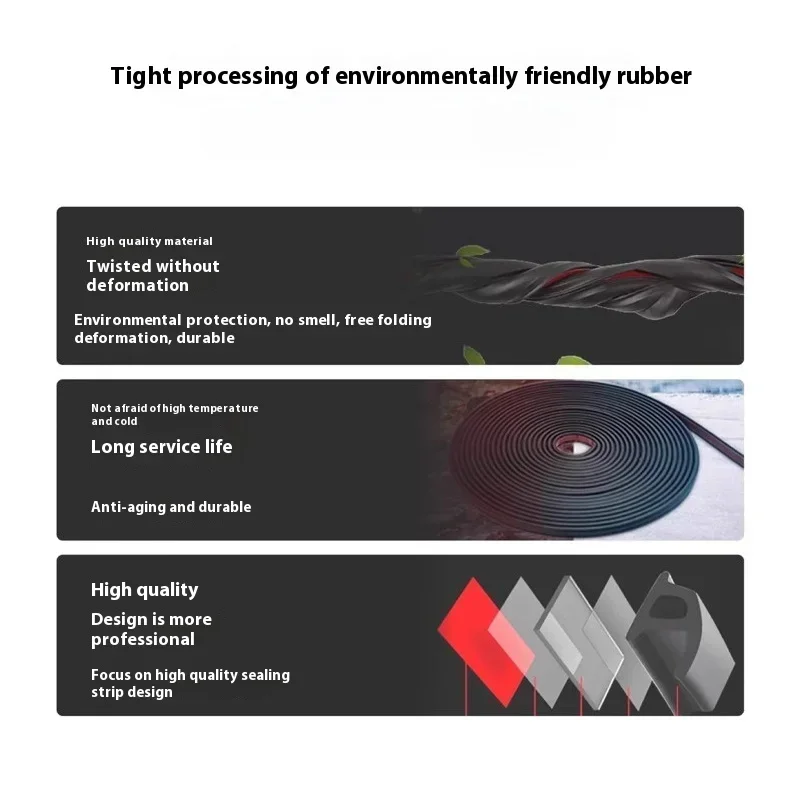 For Xpeng G6/P7i/G9 Car Door Sealing Strip Four Doors Sound Insulation Waterproof Rubber Noise Reduction Auto Accessories