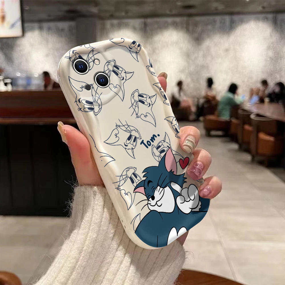 Мультяшный чехол Toms с котом и изображением 3D волны для Xiaomi Redmi 13C 12 12C 10 10C 9 9C A1 A2 K50 K40