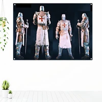 crusader banners flagsvintage knights templar posters print art wall decor wallpaper canvas painting wall hanging home decor e5