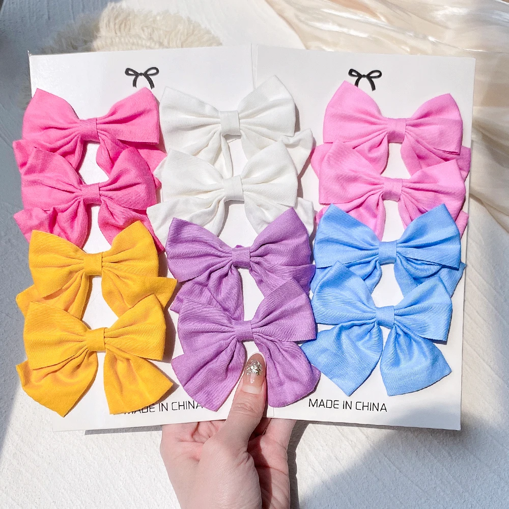 

2 Pcs/Set Lovely Printed Flower Hair Bow With Clip Cotton Hair Clip For Kids Girls Handmade Hairgrips Barrettes Hair Accessories