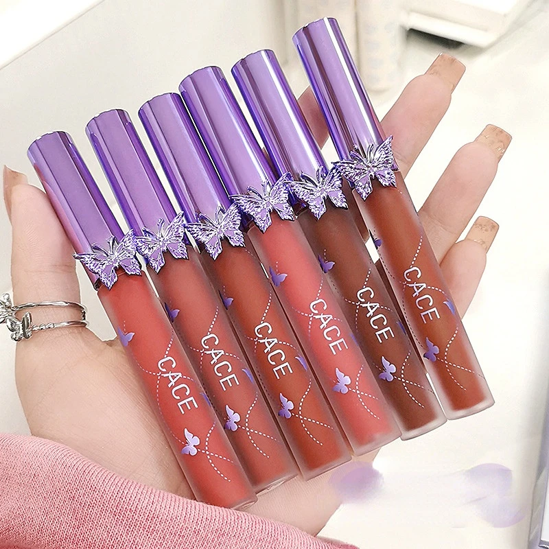 

Velvet Lip Paste Matte Mist Makeup Feel Natural Nude Student Party Plain Butterfly Lip Glaze Liquid Lipstick