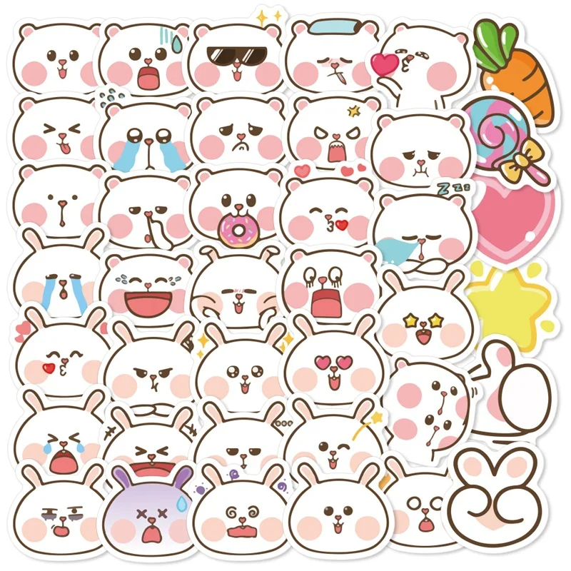 

40pcs Cartoon Anime Cute Kawaii Small Animal Stickers Skateboard Notebook Children Reward Stickers