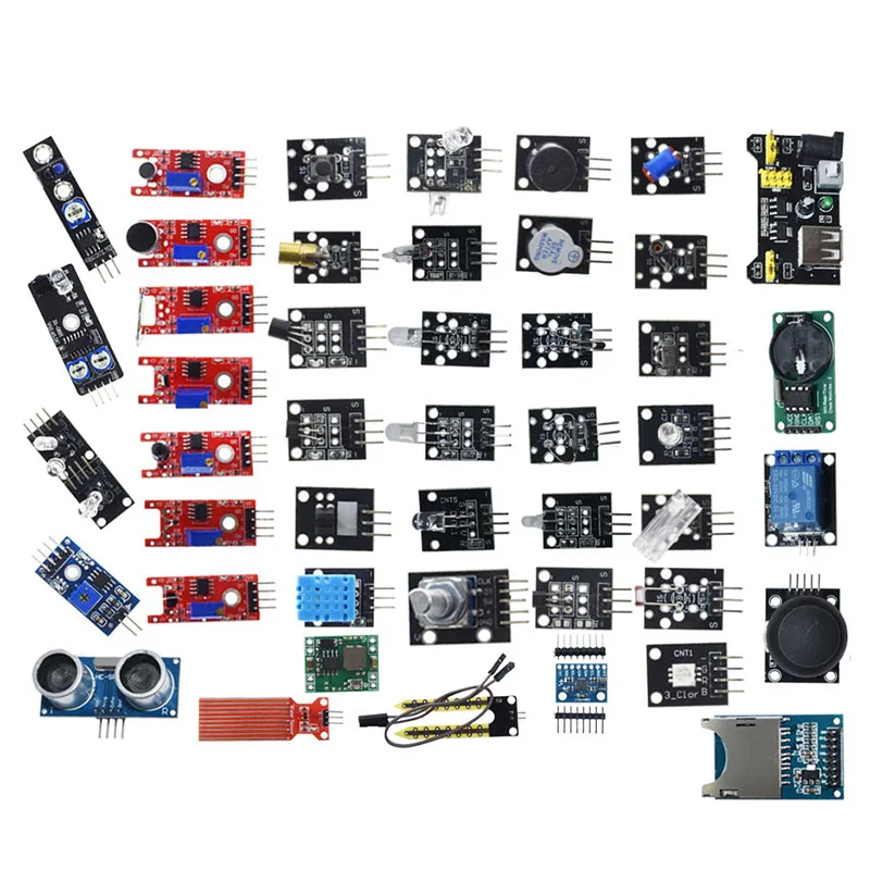 

JHD-подходит для Arduino стартовый комплект модуля датчика 45 в 1 лучше, чем комплект датчиков 37 в 1 для Uno R3 MEGA2560