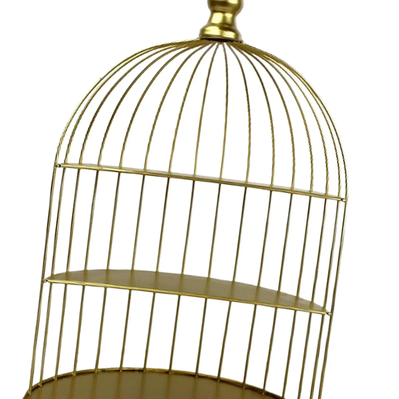 

Birdcage Cake Stand Bird Cage Rack Countertop Cosmetic Organizer 3 Tier Desktop Food Container Case Iron Cake Display Basket