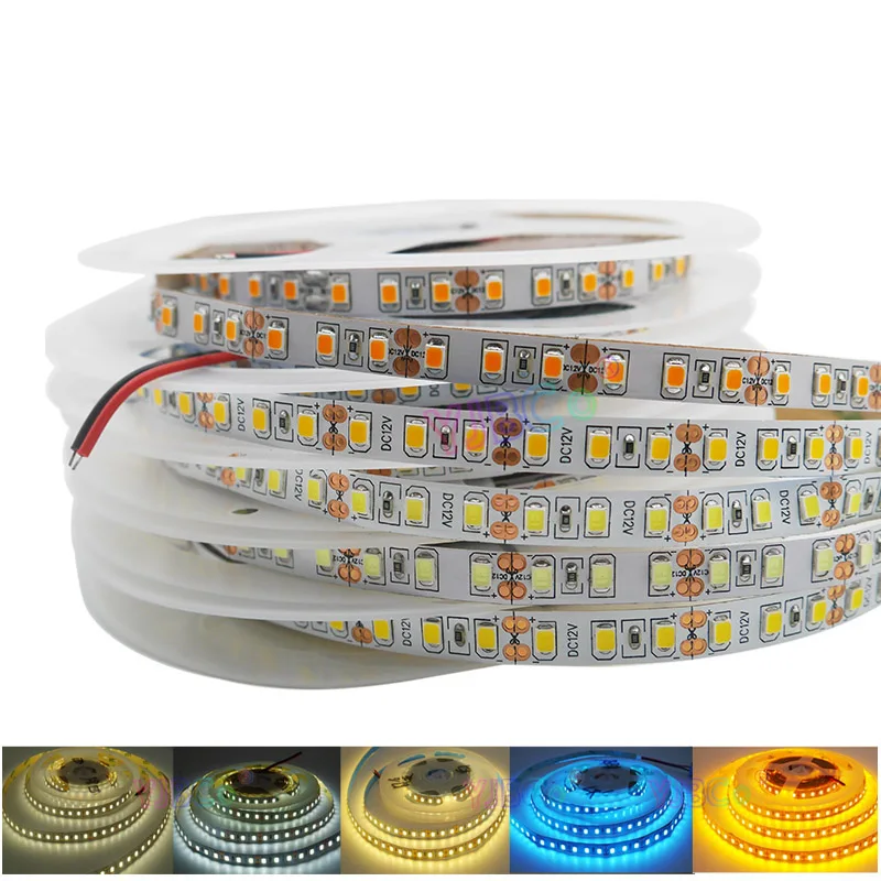 5M Hight light Flexible LED Strip Light 120 leds/m DC 12V 2835 SMD white/warm white/White/blue/Ice blue/golden yellow Lamp Tape