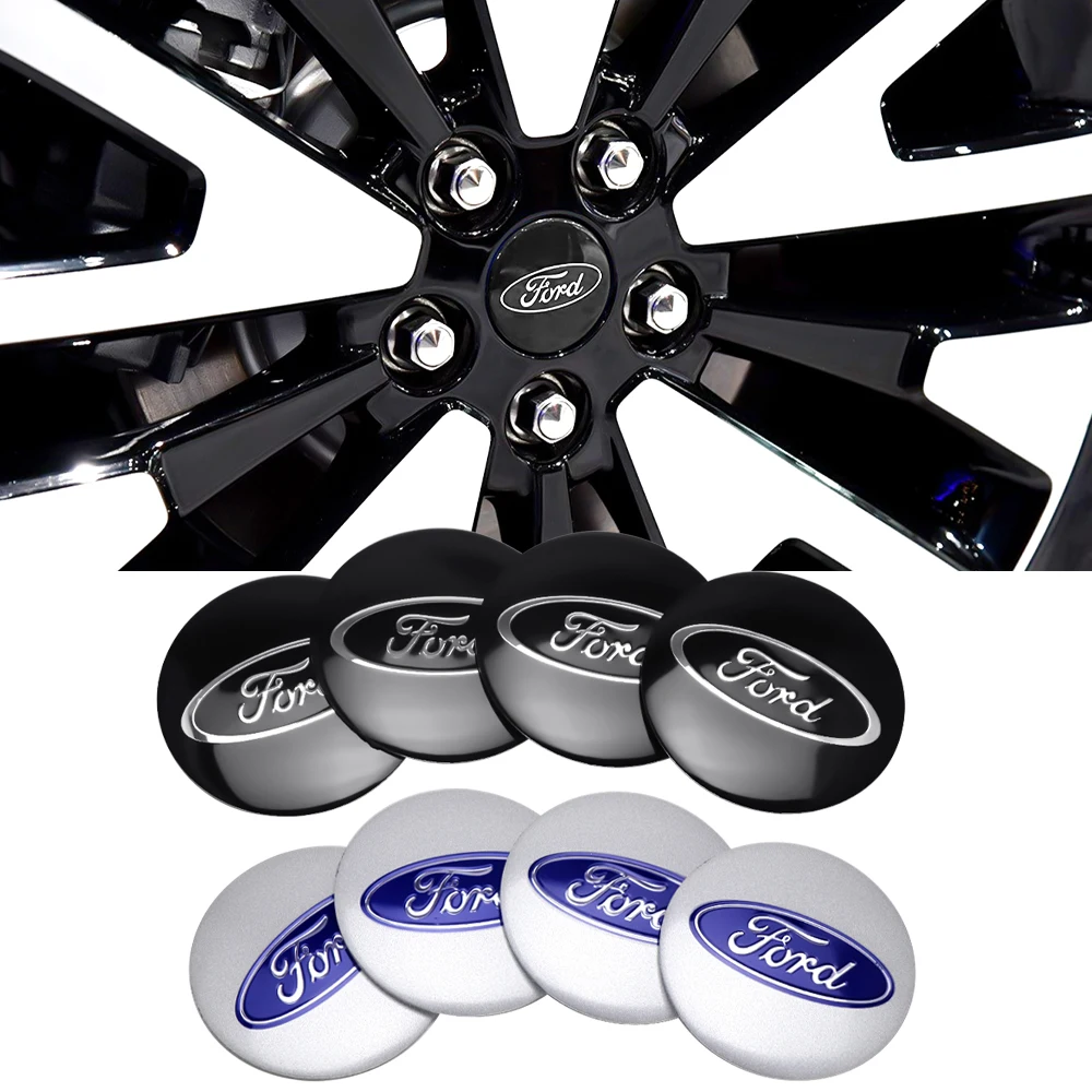 Фото Для Ford Ranger, Focus, Kuga, Mustang ST, Transit, Mondeo, Foose: 4 шт. 56 мм наклейки-эмблемы на центральные колпачки колес, аксессуары для стайлинга автомобиля №1