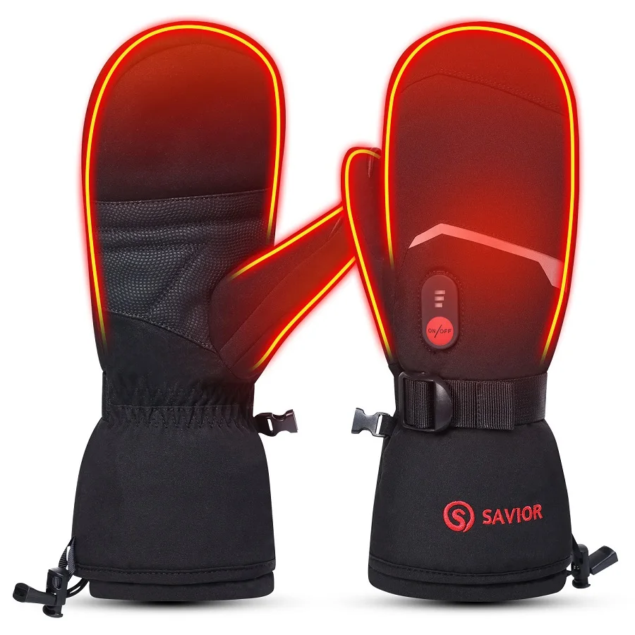 Savior Heat Heat Winter Heated Gloves Mittens For Men Women Keep Warm Heated Ski Rechargeable Battery Outdoor Sports Gloves S66E