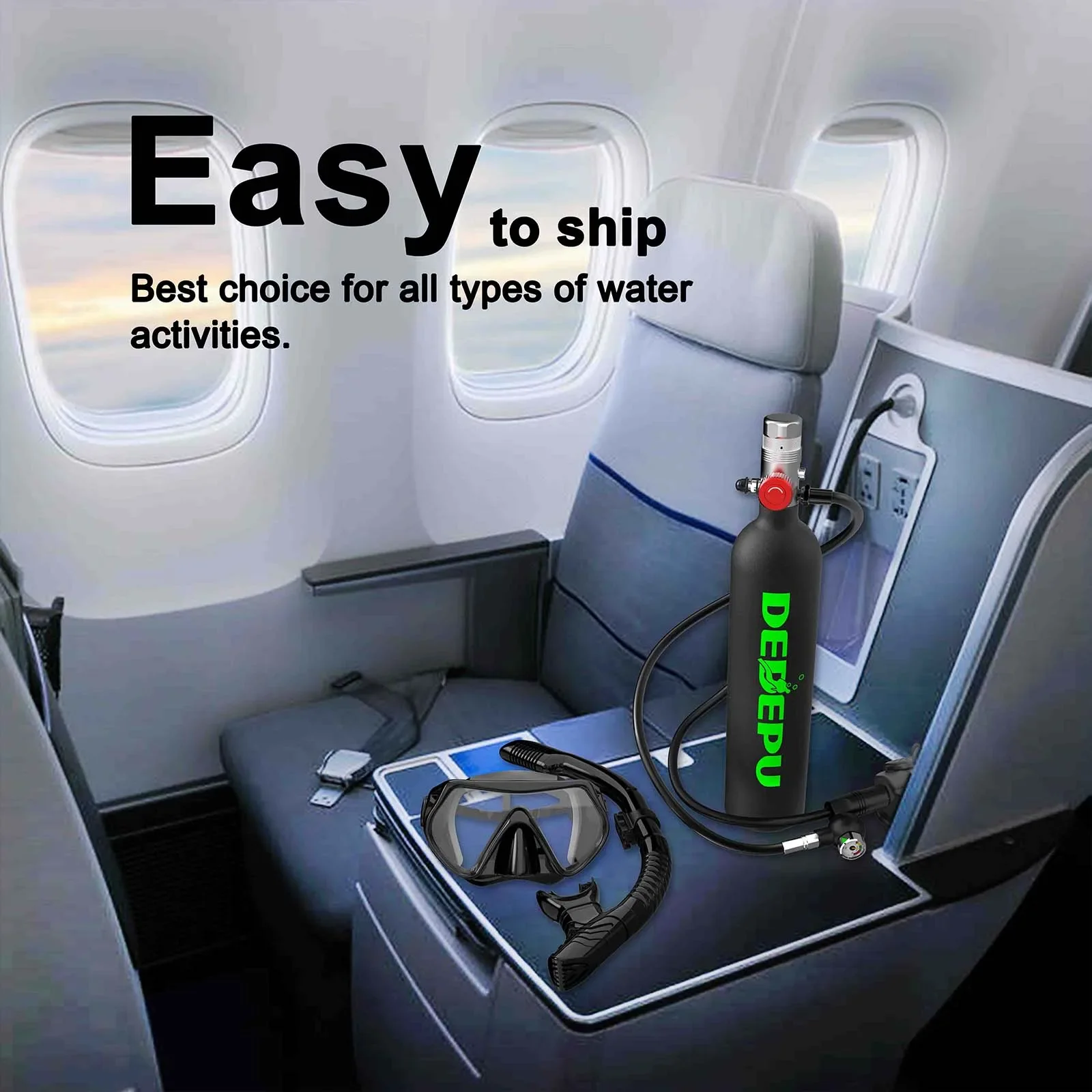 Dedepu 1л Полный комплект подводного плавания Rebreather Маленький бак для дайвинга