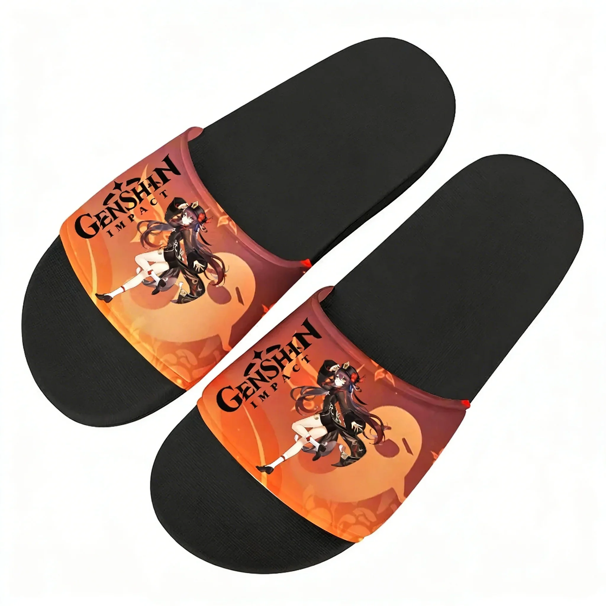 Фото Сандалии Genshin Walnut, домашние тапочки, обувь для воды, мужские, женские, подростковые сандалии, для ванной, пляжа, бассейна, летние тапочки на заказ №1