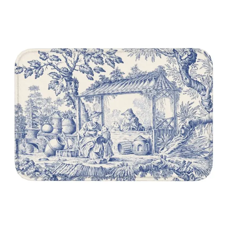 

Винтажный французский мотив, холст, Придверный коврик, Противоскользящий коврик для ванной, кухни, детской комнаты, коврик 40*60 см для входа в...