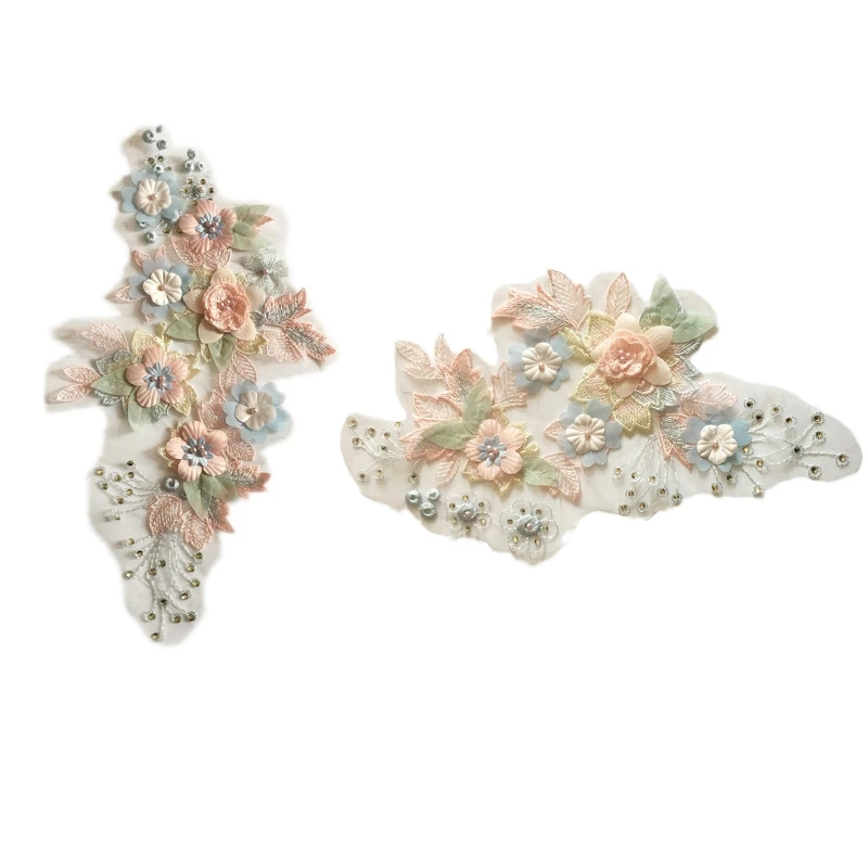 

Three-Dimensional Flowers Imitation Pearl Lace Collar Embroidery Applique DIY Decorative Sewing Clothing Accessories