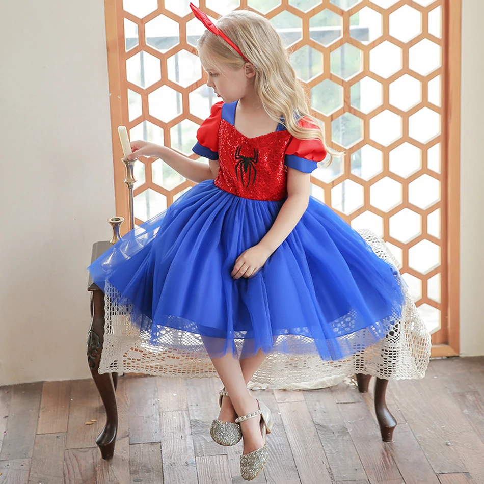 Платье принцессы для косплея Человек-паук подарок на день рождения маленьких