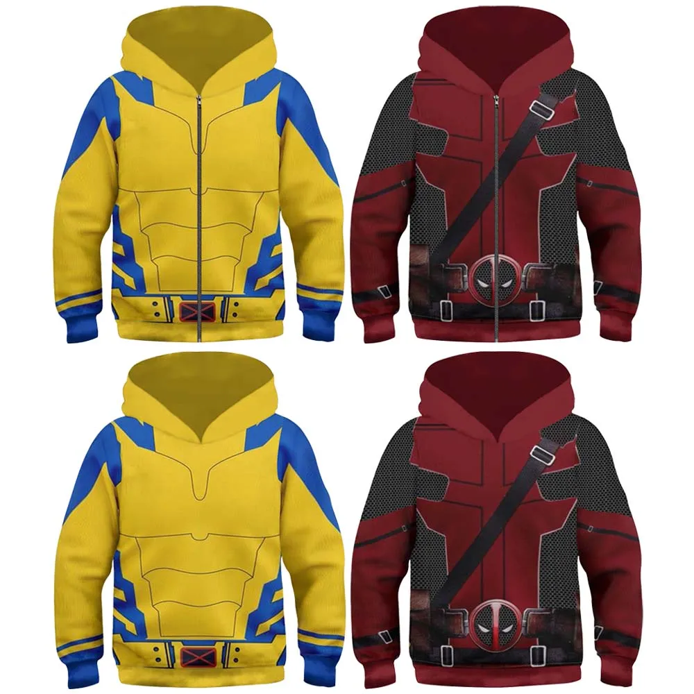 Детские толстовки Дэдпул Росомаха косплей костюм супергероя ролевые игры куртка