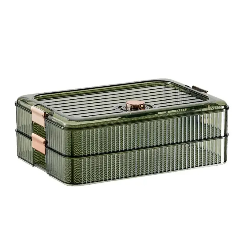 

Supplies Transparent Dumpling Large Cover Food Box Storage Basket Superposition Storage With Capacity Fresh-keeping Multilayer