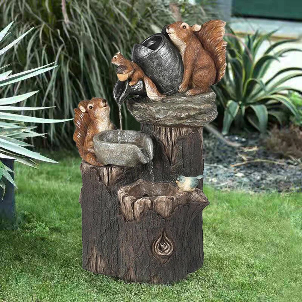 

Solar Duck Squirrel Sculptures Lawn Ornaments Resin Garden Duck Squirrel Statue Handicrafts Landscape Decor for Courtyard Patio