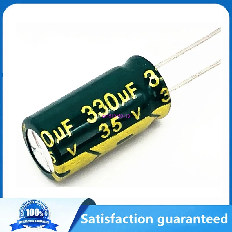 

12pcs/lot T26 35v 330UF aluminum electrolytic capacitor size 8*16mm 330UF35V 20%