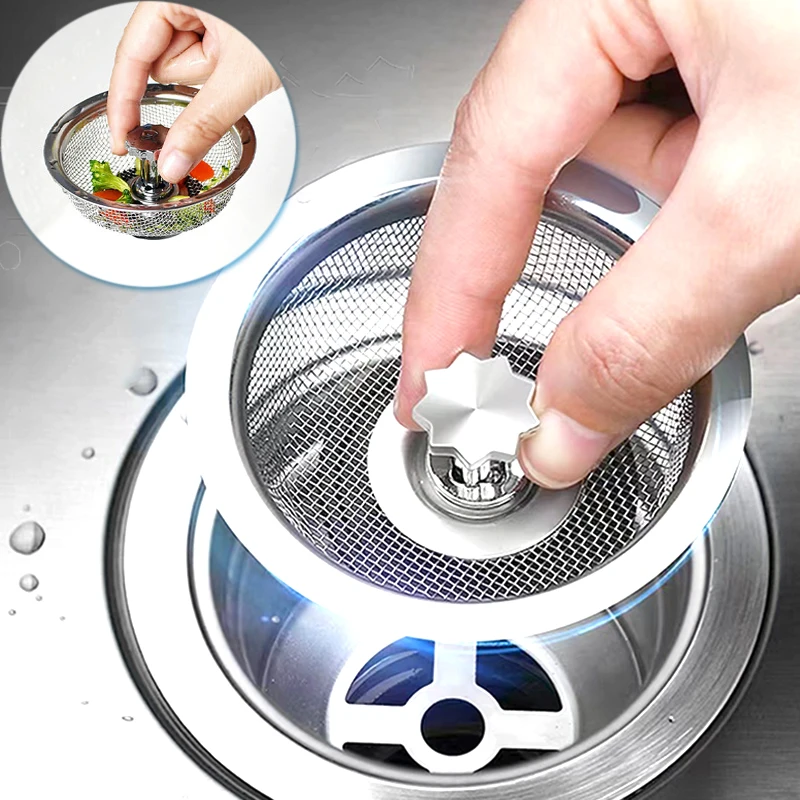 

Kitchen Sink Filter Mesh Stainless Steel Sink Sewer Strainers Pool Bathtub Drain Hole Stopper Anti-clog Filter Trap Waste Screen