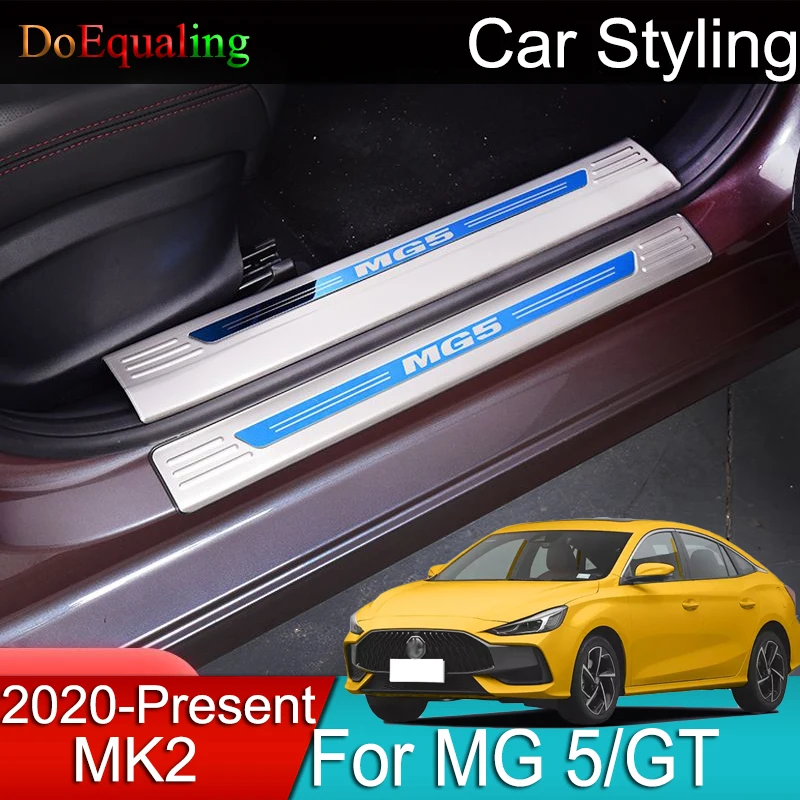 

For MG 5 MG5 MGGT GT 2nd Car Scuff Plate Door Sill Trim Welcome Pedal Interior Stainless Accessories Mouldings 2022 2021 2023