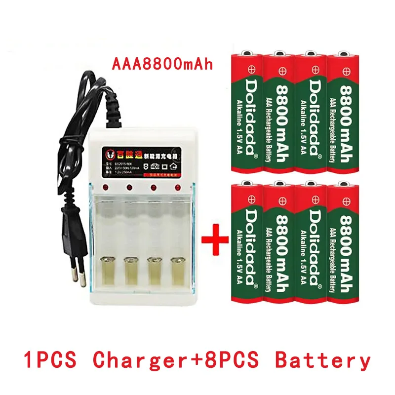 

2023 new 1.5V AAA 8800mAh alkaline battery clock toy remote control rechargeable battery camera battery with charger