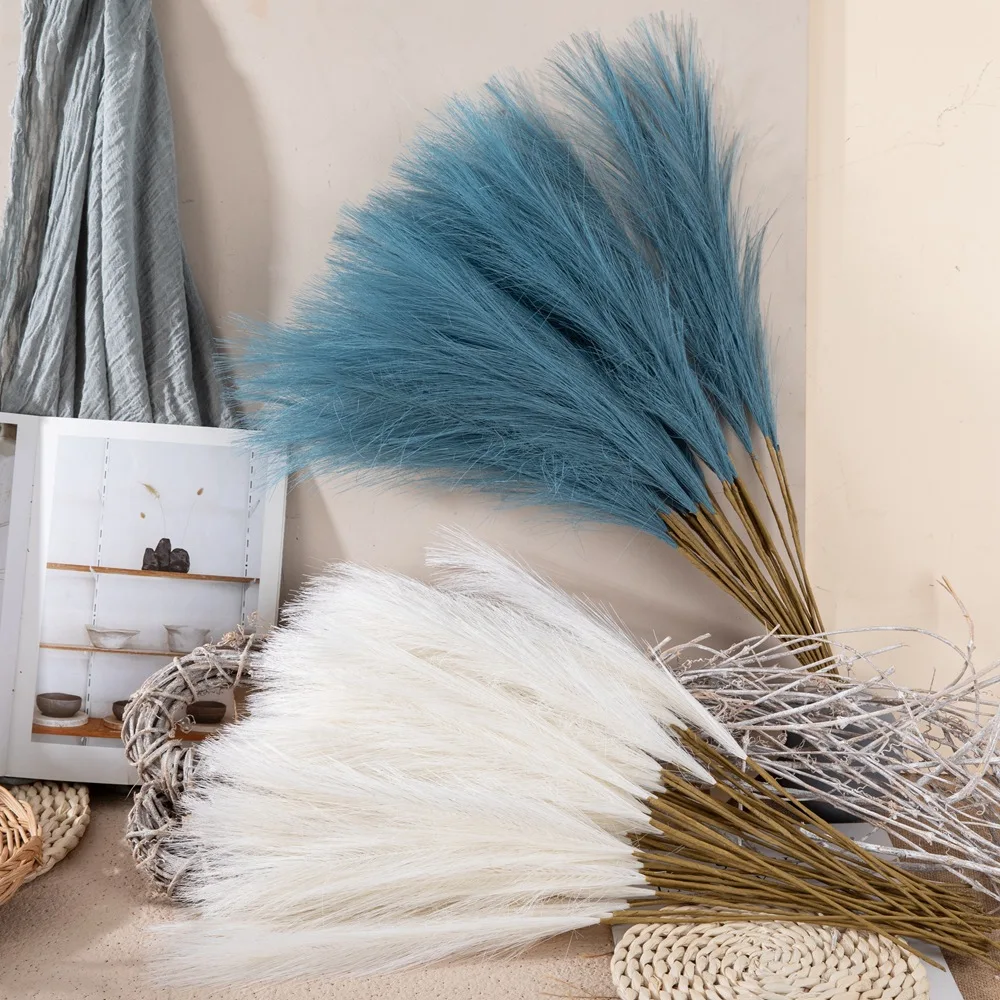 

10PCs Artificial Pampas Grass Bouquet For Wedding Decoration Home Bedroom Accessories Wedding Guide Photo PropBackground