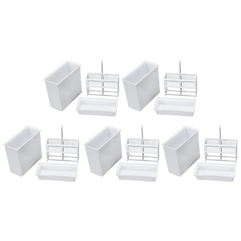 

5X 2 In 1 White 24 Pieces Microscope Slides Staining Rack Dish Set