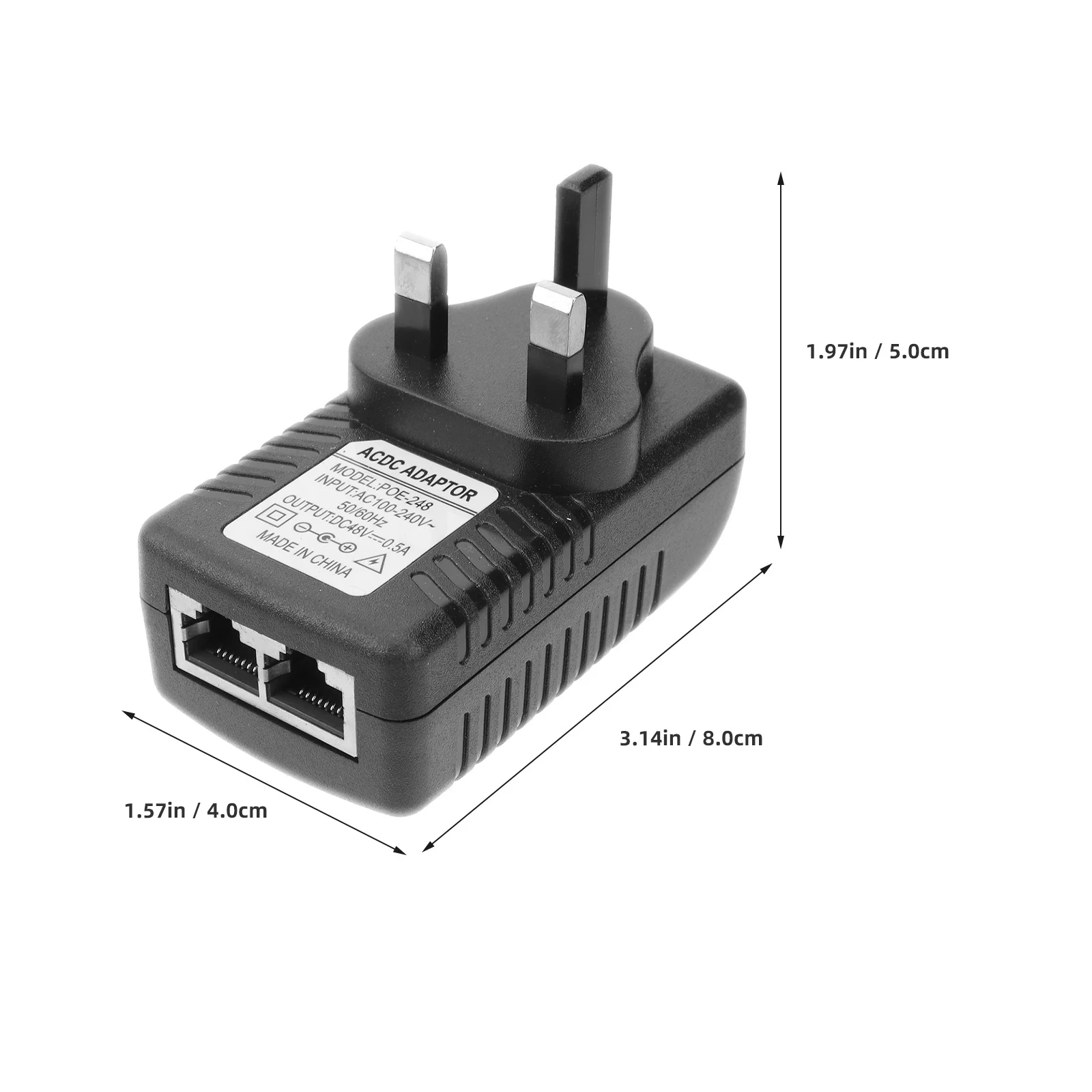 Фото Адаптер питания 48 В 0,5 А постоянного тока Ethernet-инжектор для устройств, защита от перенапряжения и короткого замыкания, сертифицированный En60950 №2