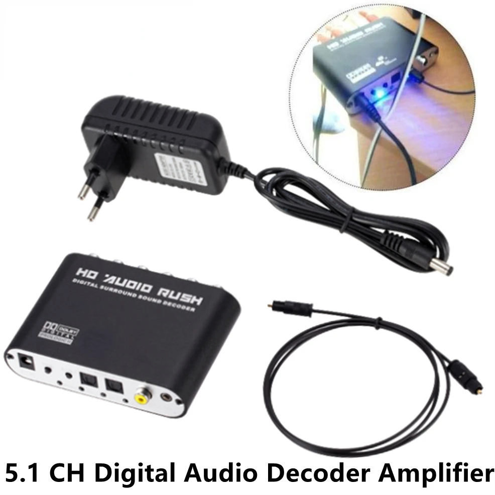 

5.1 CH audio decoder SPDIF Coaxial to RCA DTS AC3 Optical digital Amplifier Analog Converte amplifier HD Audio For TV