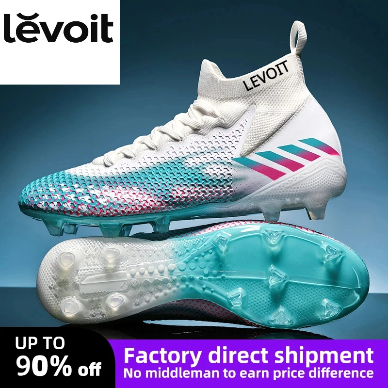 

2023Men Soccer Shoes TF FG High Low Ankle Children's Football Boots Male Outdoor Non-slip Grass Student Training Match Sneakers