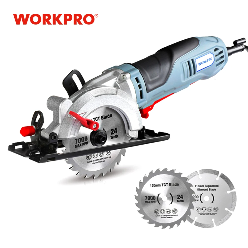 WORKPRO 750W Electric Mini Circular Saw Multifunctional Electric Saw With TCT Blade and Diamond Blade Sawing Machine Power Tools