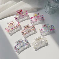 floral transparent large size bubble crab shark clip hair clip square polka dot hair claw for women girls hair accessories