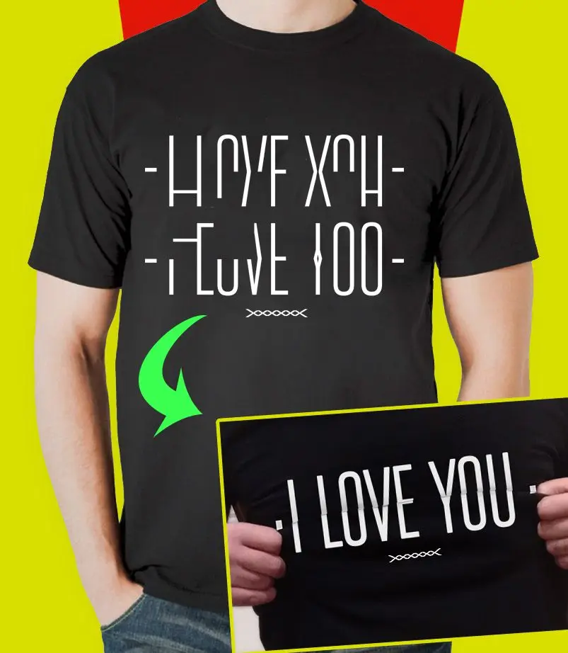 

Футболка мужская из 100% хлопка, с надписью «I Love You»