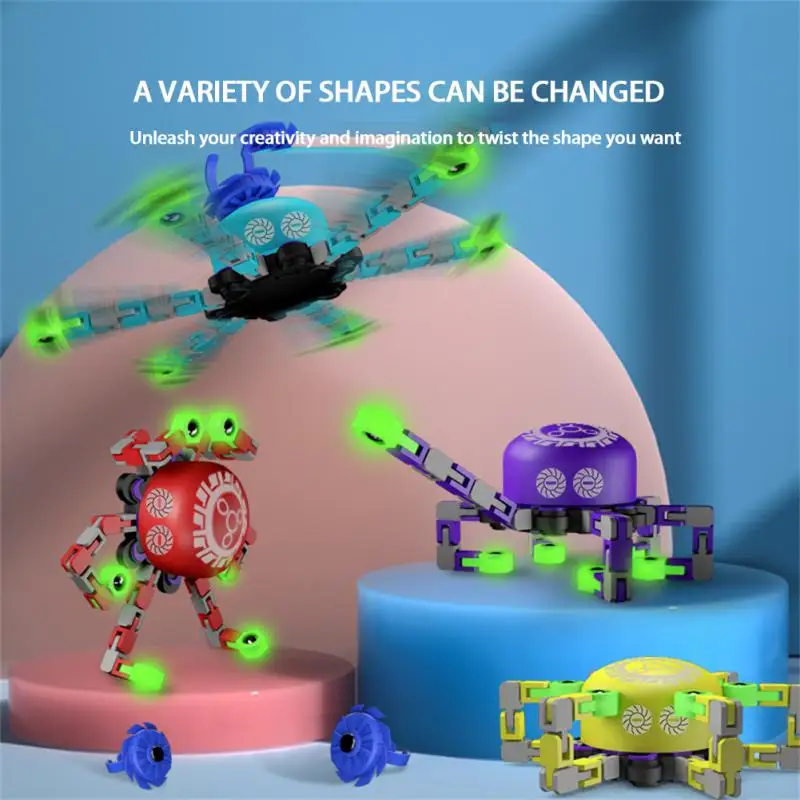 

New Spinning Top Fidget Toy Kids DIY Deformable Chain Anti Stress Fingertip Spinner Transformable Creative Chain Mechanical Gyro