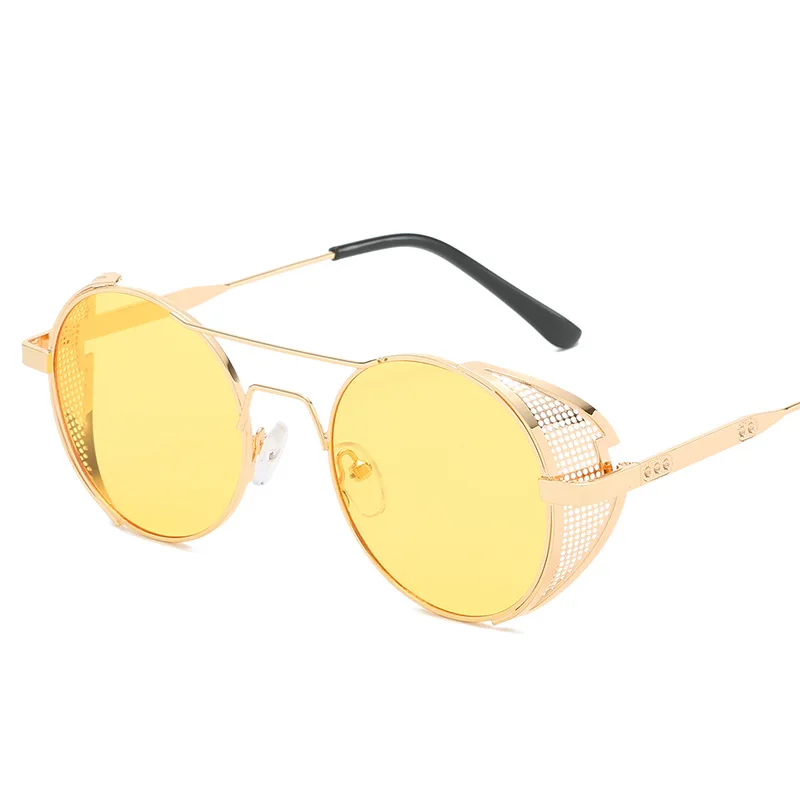 

Солнцезащитные очки в стиле ретро для мужчин и женщин, в круглой металлической оправе, с защитой от ультрафиолета