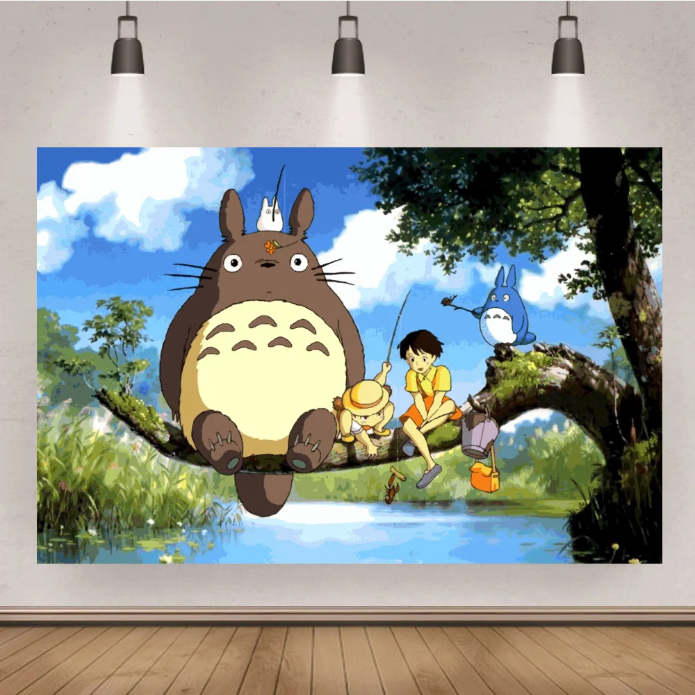 

Японский аниме Кот фотография фоны Totoro Дети День Рождения Вечеринка Baby Shower декорация фоны фотостудия