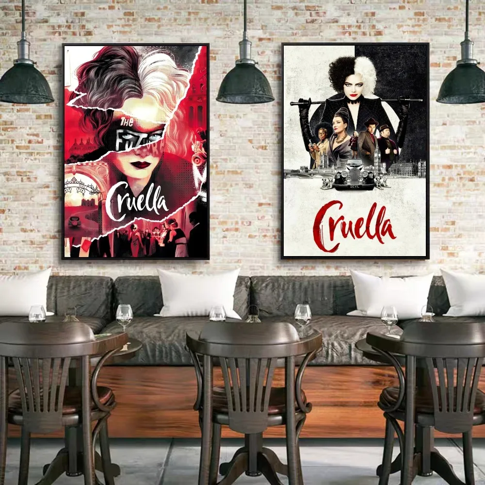 Кино C-Cruella винтажные постеры клейкие печатные плакаты из белой бумаги