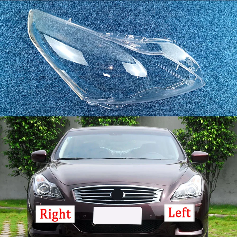 Cubierta de faro delantero para Infiniti G Series G37 G35 G25 2010 ~ 2015, cubierta de pantalla de faro delantero de coche, carcasa de lente de cristal de lámpara de cabeza