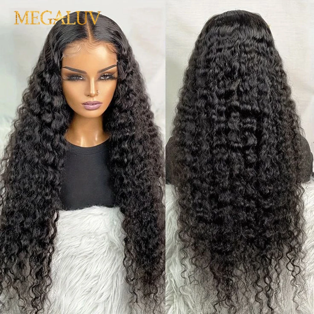 

13x4 13x6 Deep Wave Lace Frontal Wig 30 Inch Curly Lace Front Human Hair Wigs Glueless Wig Preplucked Human Hair Ready to Wear